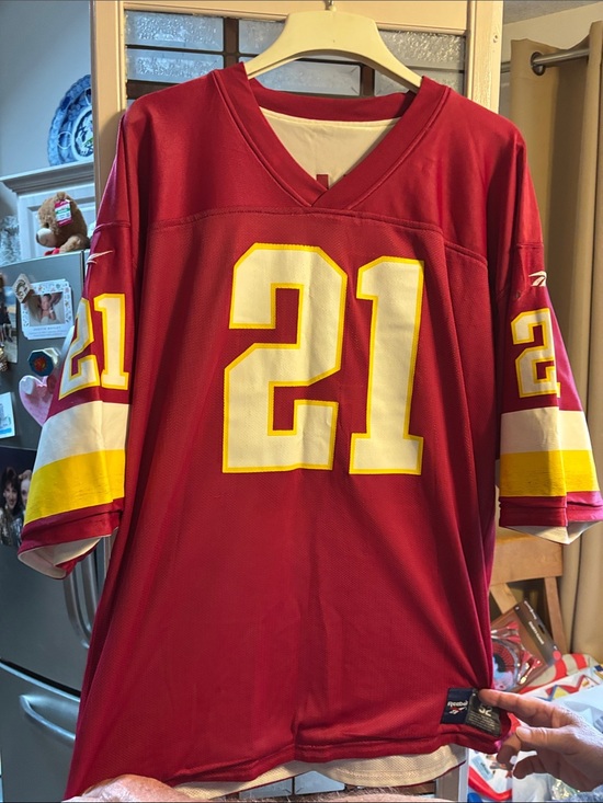 Reebok Other - Reebok Red Football Jersey with White & Yellow Accents